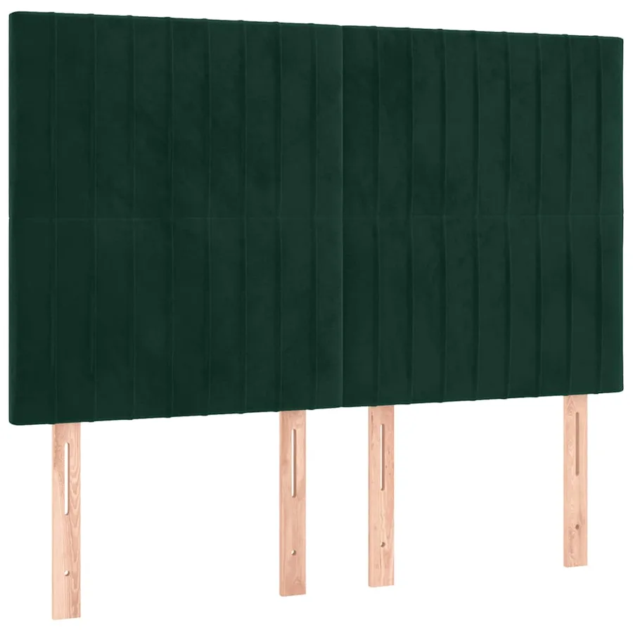 Cadre de lit sans matelas vert foncé 140x200 cm velours - 7
