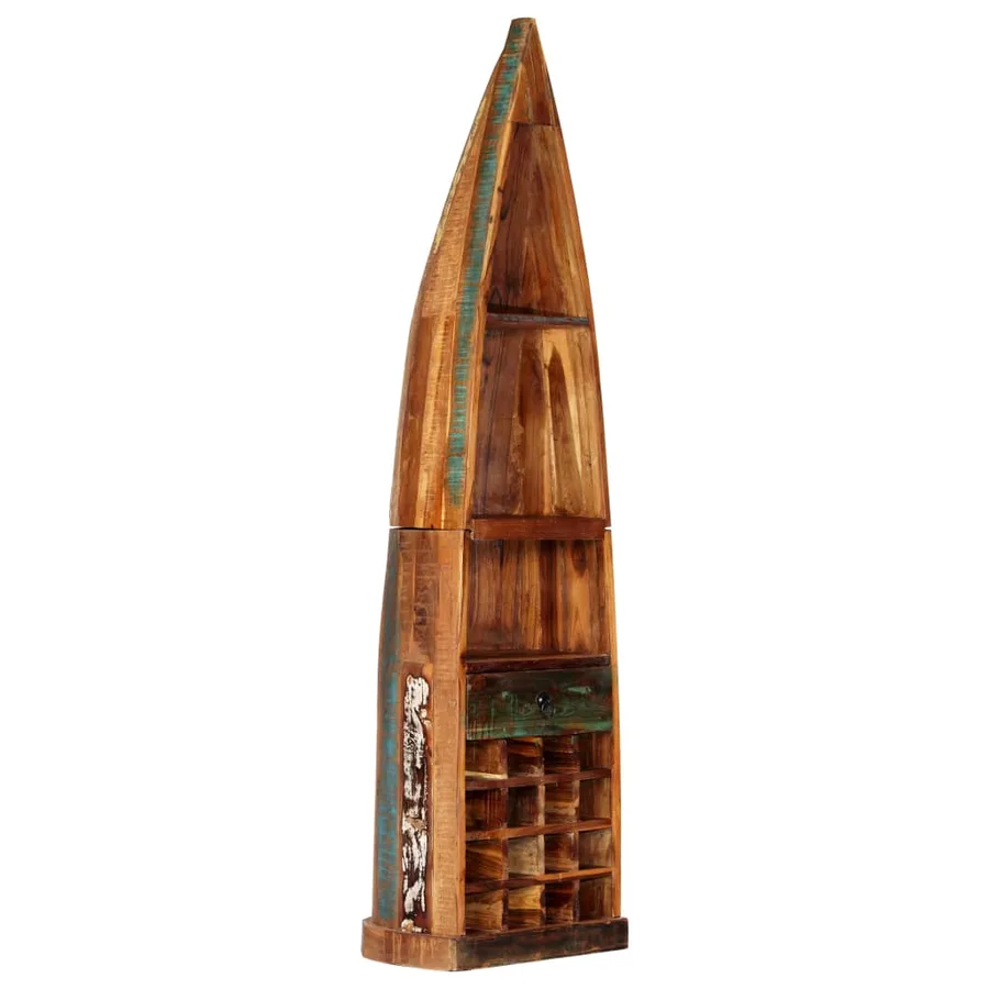 Casier à bouteilles 50 x 40 x 180 cm Bois de manguier massif - 10