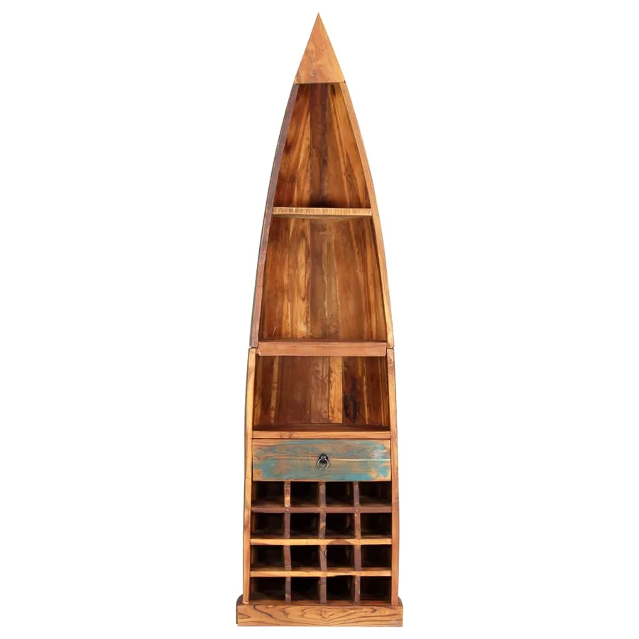Casier à bouteilles 50 x 40 x 180 cm Bois de manguier massif - 15