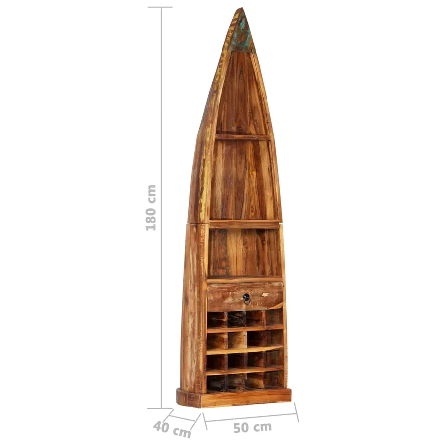 Casier à bouteilles 50 x 40 x 180 cm Bois de manguier massif - 8