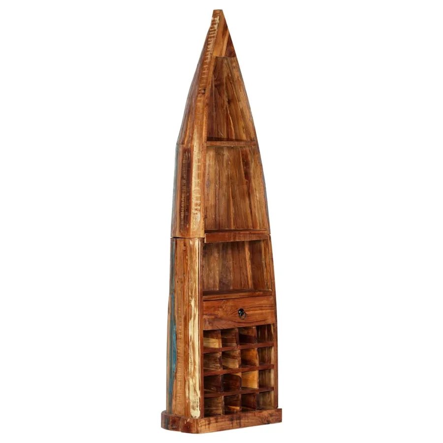 Casier à bouteilles 50 x 40 x 180 cm Bois de manguier massif - 9