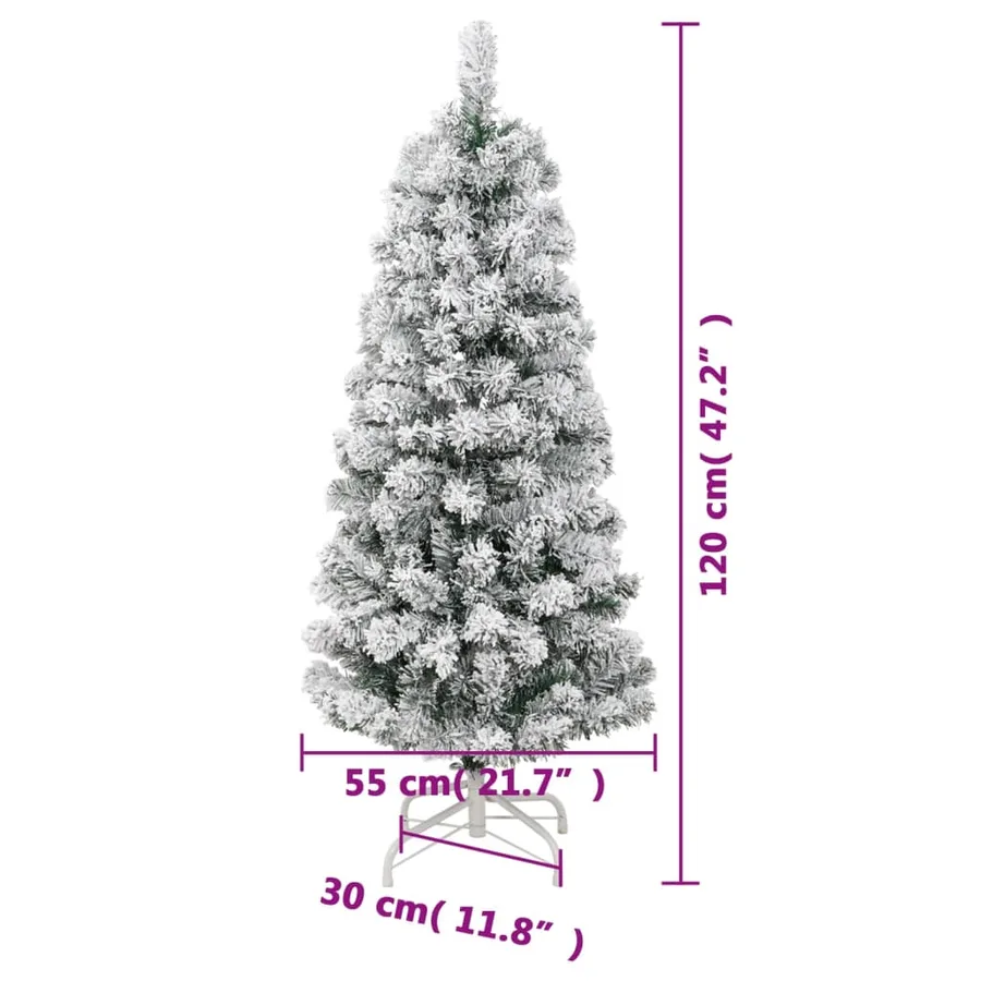 Sapin de Noël artificiel à charnières avec neige floquée 120 cm - 9