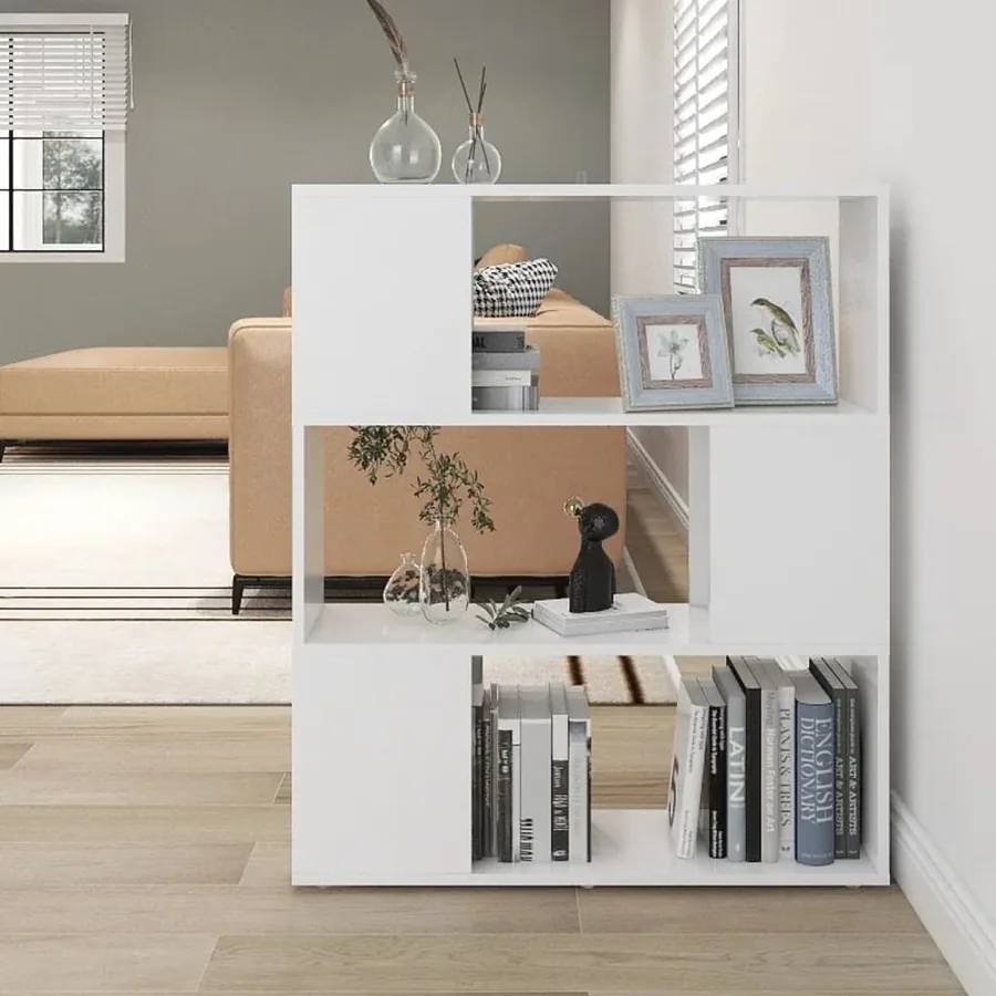 Bibliothèque/Séparateur de pièce Blanc 80x24x94 cm
