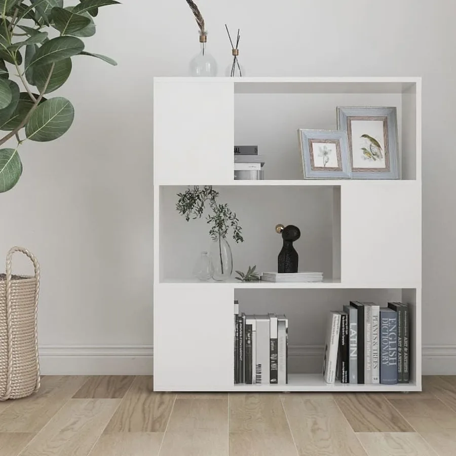 Bibliothèque/Séparateur de pièce Blanc 80x24x94 cm - 3