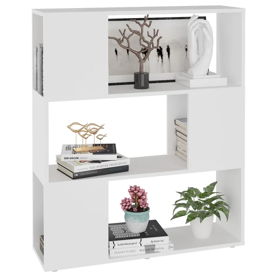Bibliothèque/Séparateur de pièce Blanc 80x24x94 cm - 4
