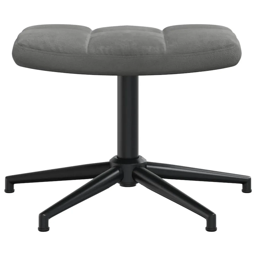 Chaise de relaxation avec tabouret Gris foncé Velours - 7