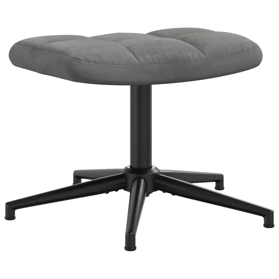 Chaise de relaxation avec tabouret Gris foncé Velours - 8