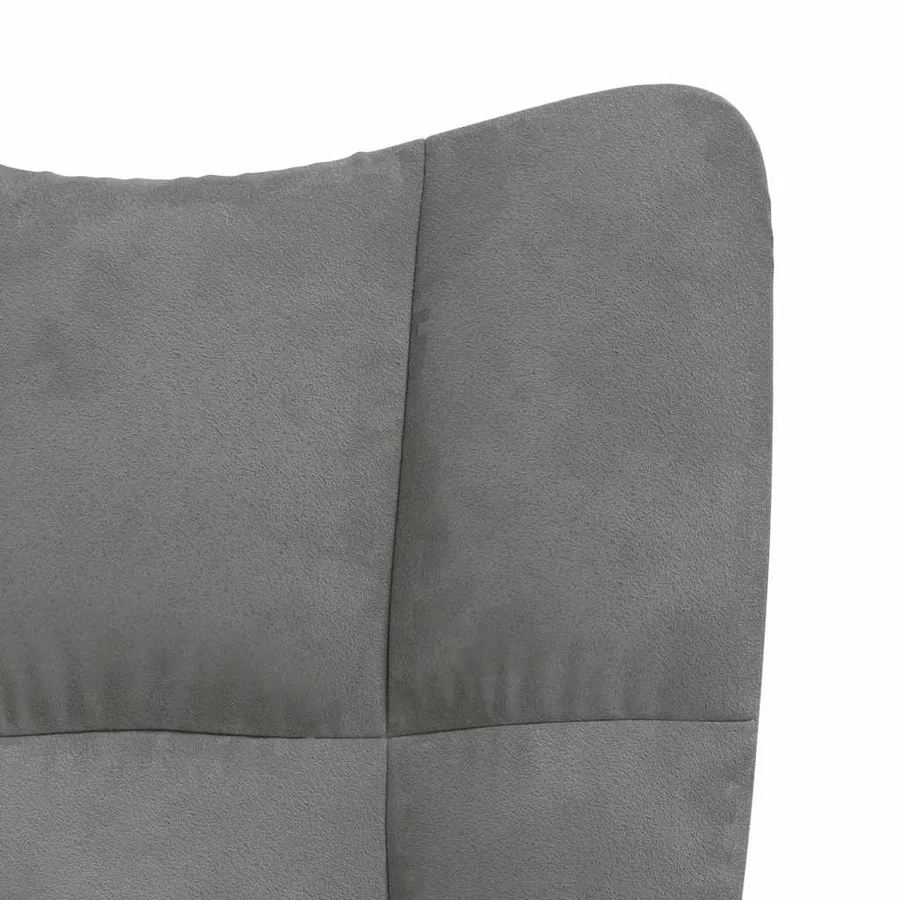 Chaise de relaxation avec tabouret Gris foncé Velours - 9