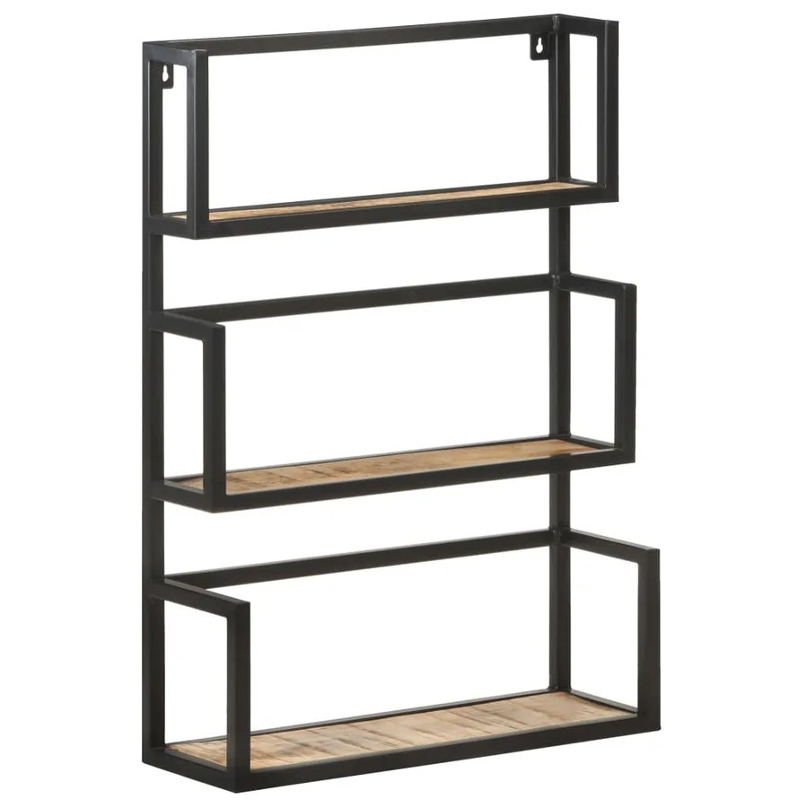 Étagère murale 60x20x85 cm Bois de manguier brut - 9