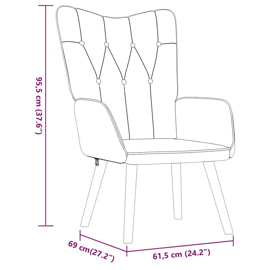 Chaise de relaxation avec tabouret Bleu Tissu - 11