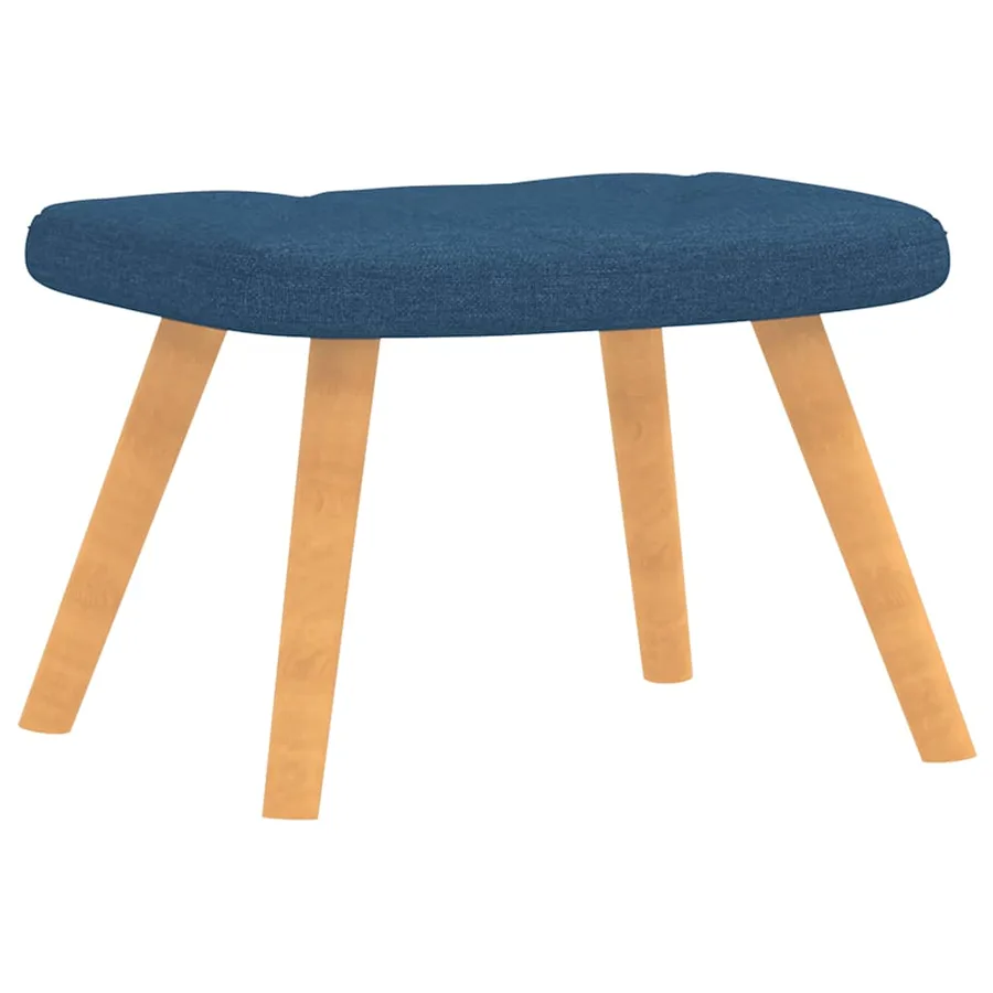 Chaise de relaxation avec tabouret Bleu Tissu - 6