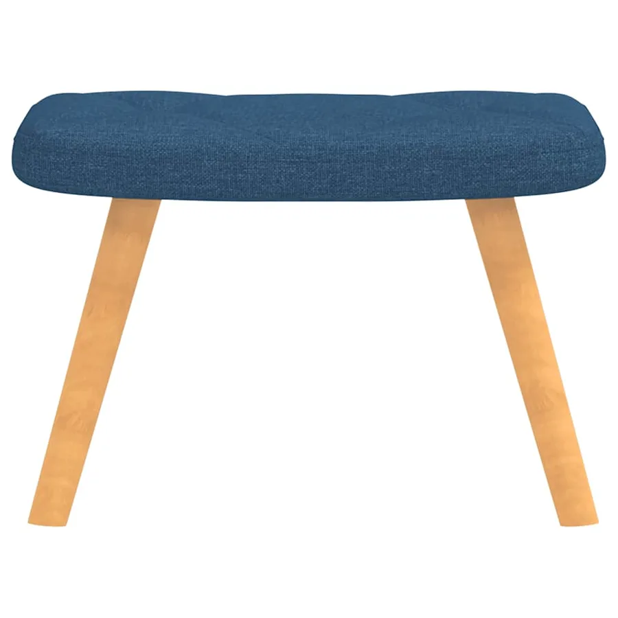 Chaise de relaxation avec tabouret Bleu Tissu - 7