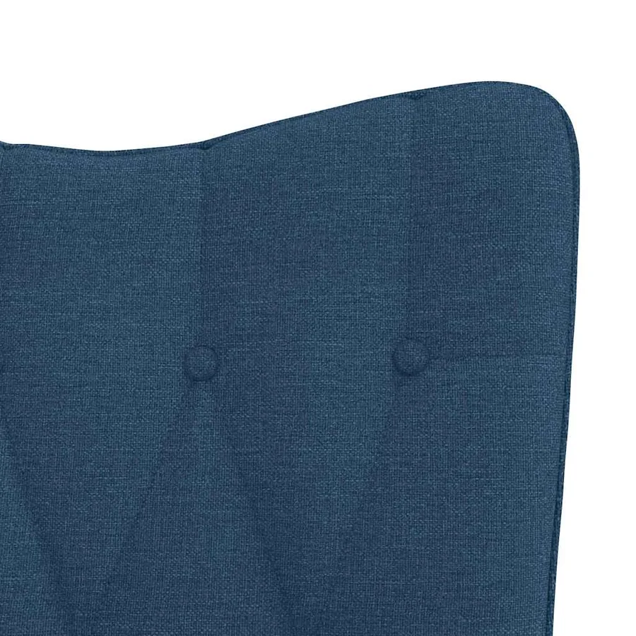 Chaise de relaxation avec tabouret Bleu Tissu - 9