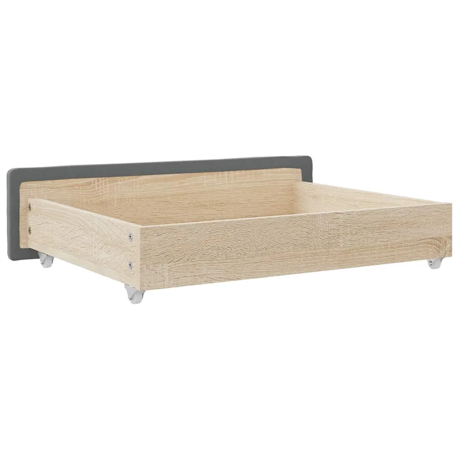 Tiroirs de lit 2 pcs gris foncé bois d'ingénierie et tissu - 6