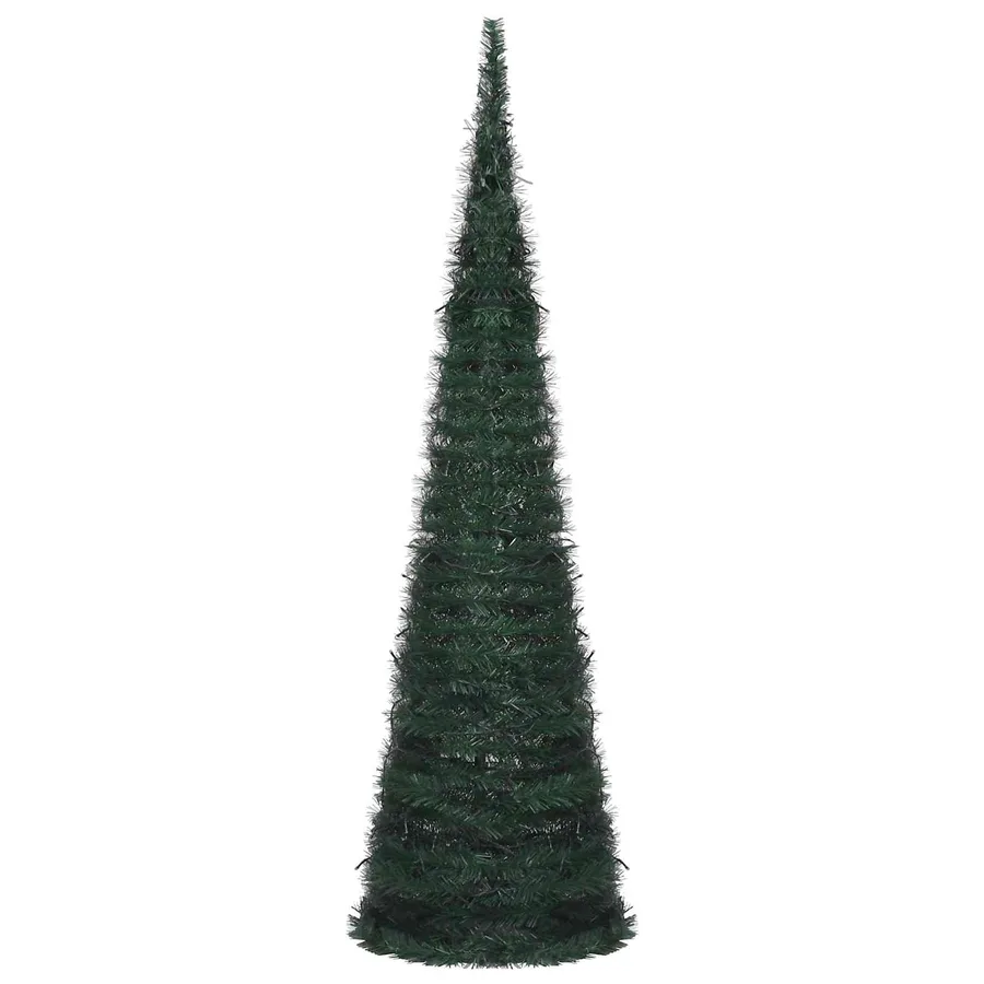 Sapin de Noël with LED String Lights Vert 150 x 150 cm PVC - 2