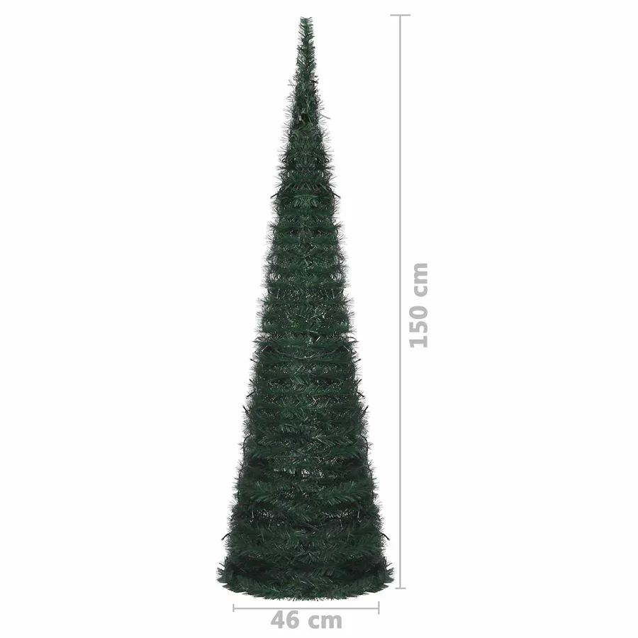 Sapin de Noël with LED String Lights Vert 150 x 150 cm PVC - 8