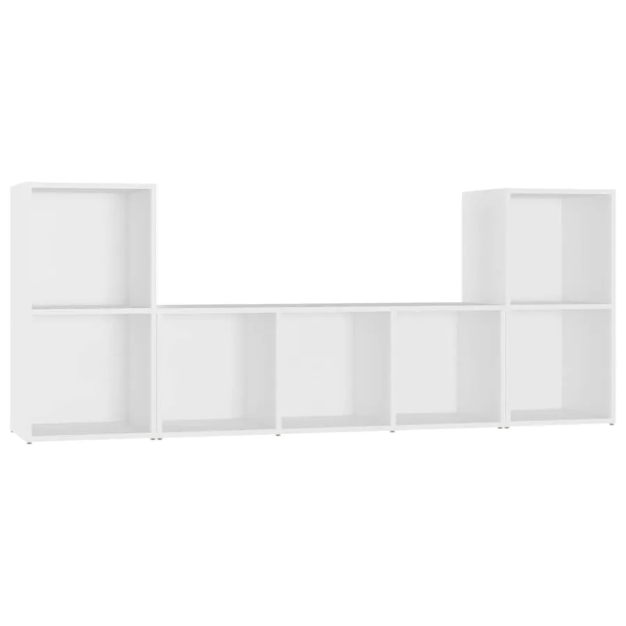 Ensemble de meubles TV 3 pcs Blanc Bois d'ingénierie - 2