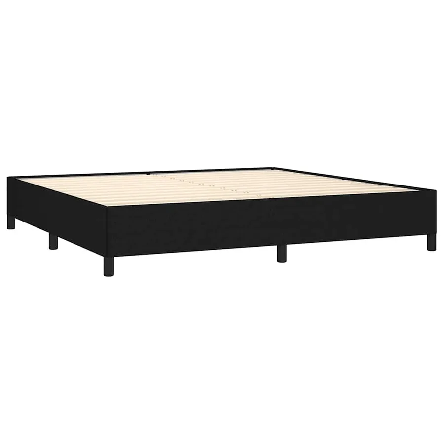 Sommier à lattes de lit avec matelas Noir 200x200 cm Tissu - 4
