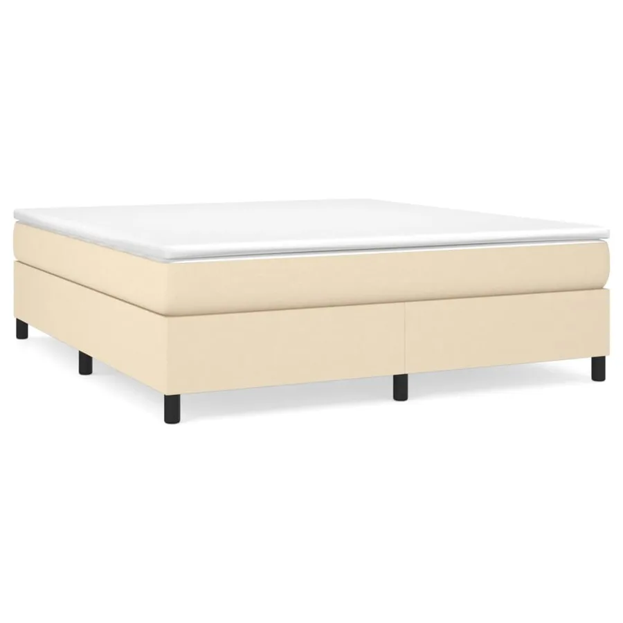 Sommier à lattes de lit avec matelas Crème 180x200 cm Tissu - 2
