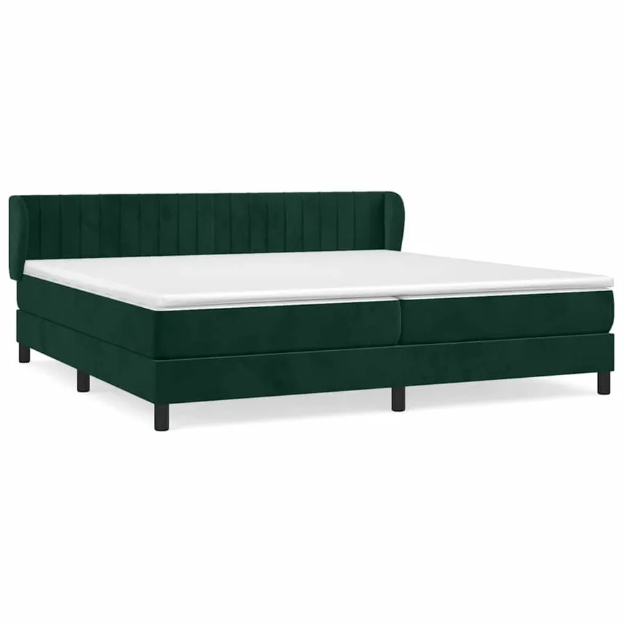 Sommier à lattes de lit et matelas Vert foncé 200x200cm Velours - 2