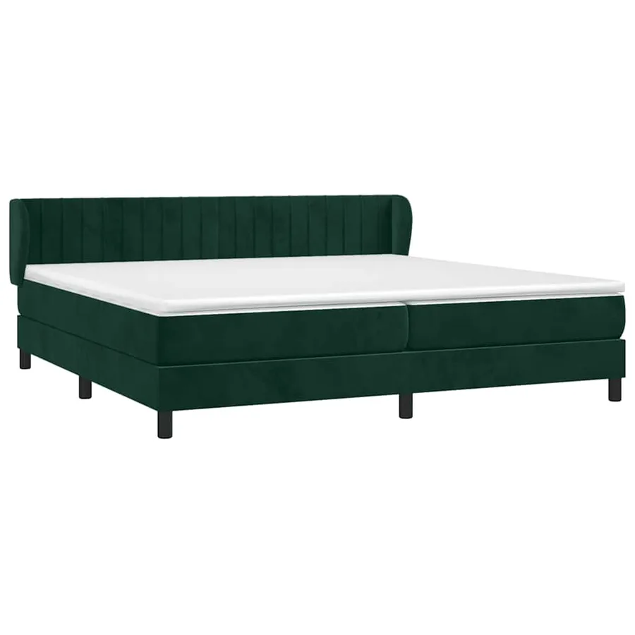 Sommier à lattes de lit et matelas Vert foncé 200x200cm Velours - 3