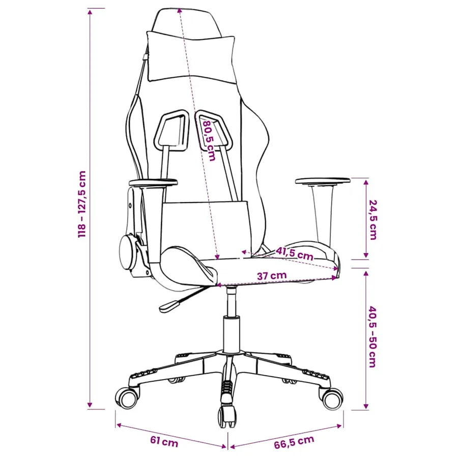 Chaise de jeu de massage Noir et blanc Similicuir - 16