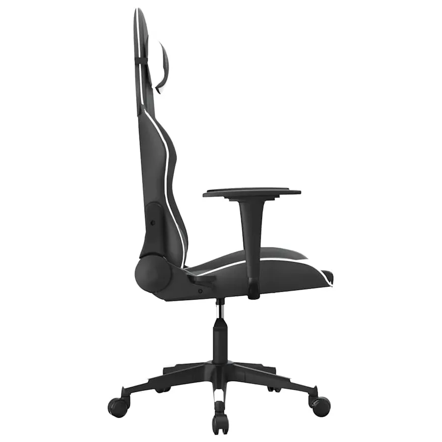 Chaise de jeu de massage Noir et blanc Similicuir - 4
