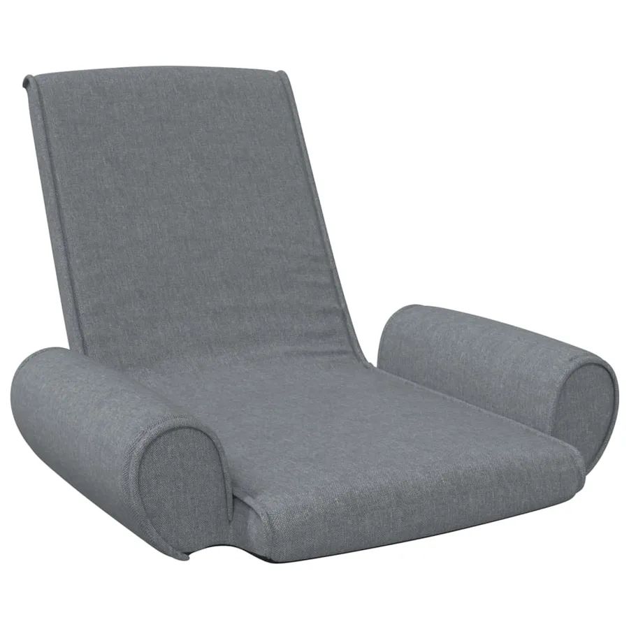 Chaise pliable de sol Gris clair Tissu - 2