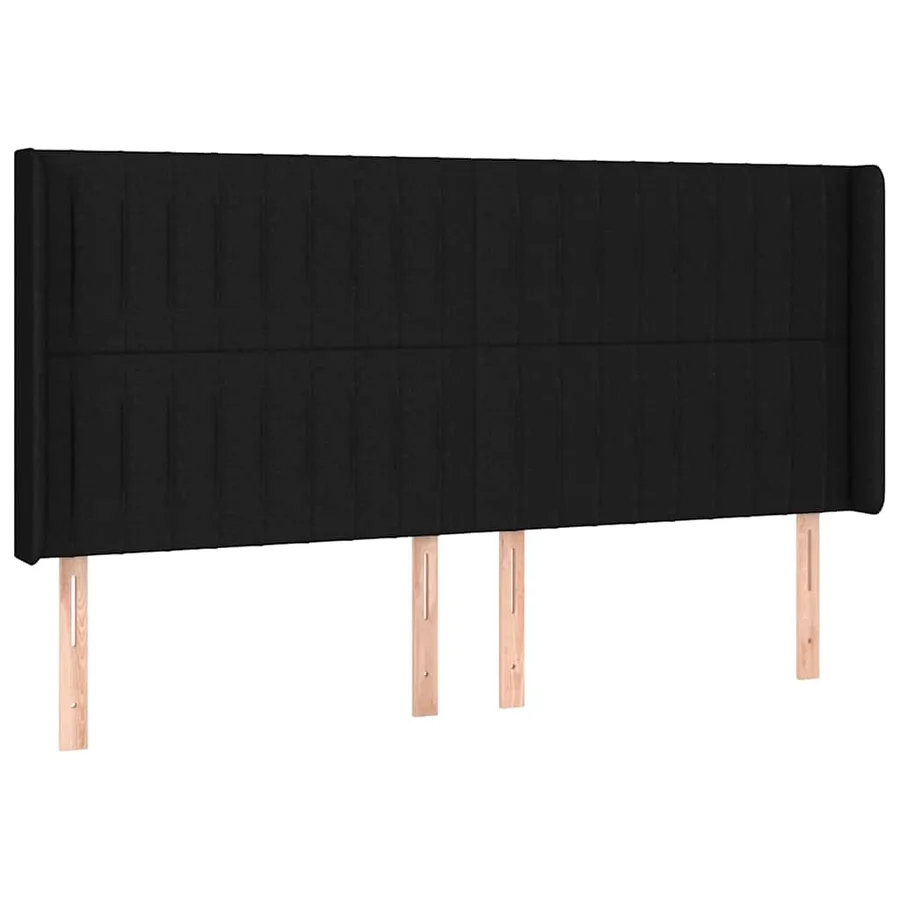Sommier à lattes de lit matelas et LED Noir 200x200 cm Tissu - 7