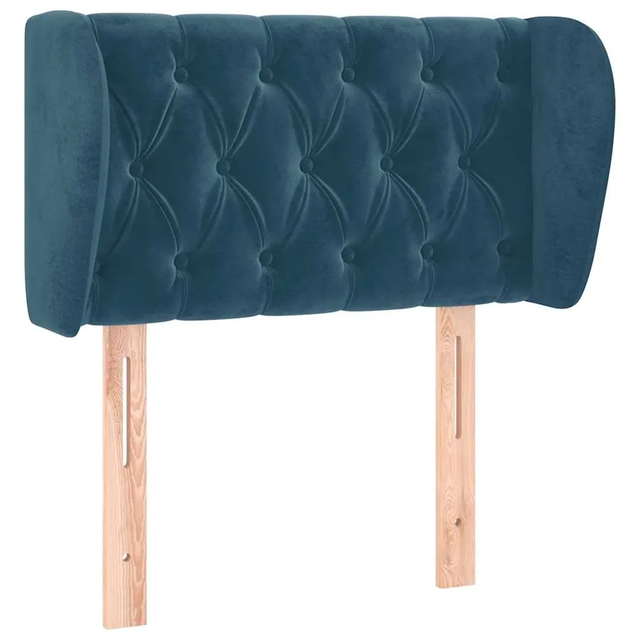 Tête de lit avec oreilles Bleu foncé 83x23x78/88 cm Velours - 2