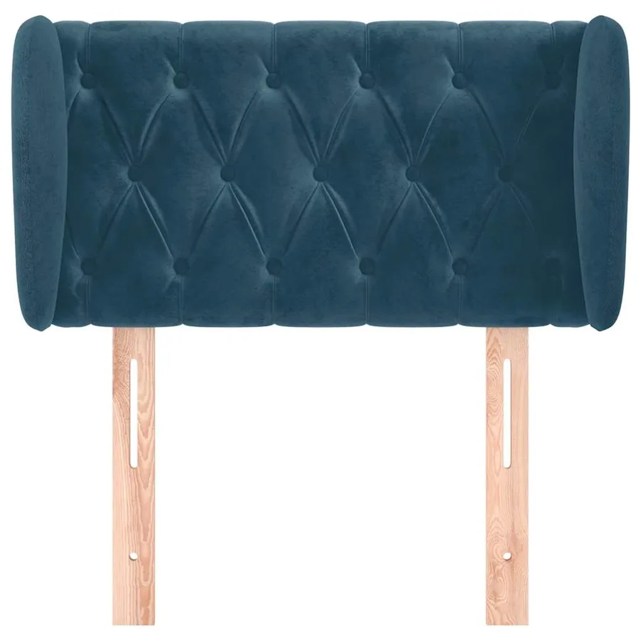 Tête de lit avec oreilles Bleu foncé 83x23x78/88 cm Velours - 3