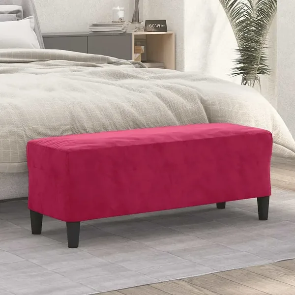 Banc Rouge bordeaux 100x35x41 cm Velours