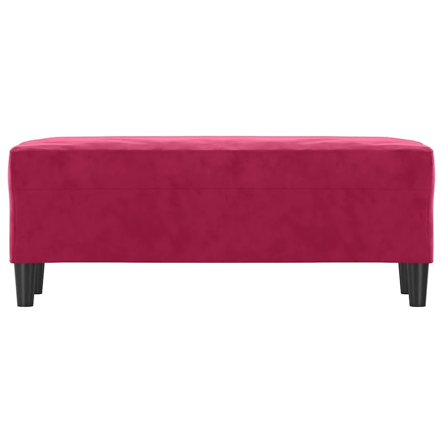Banc Rouge bordeaux 100x35x41 cm Velours - 3