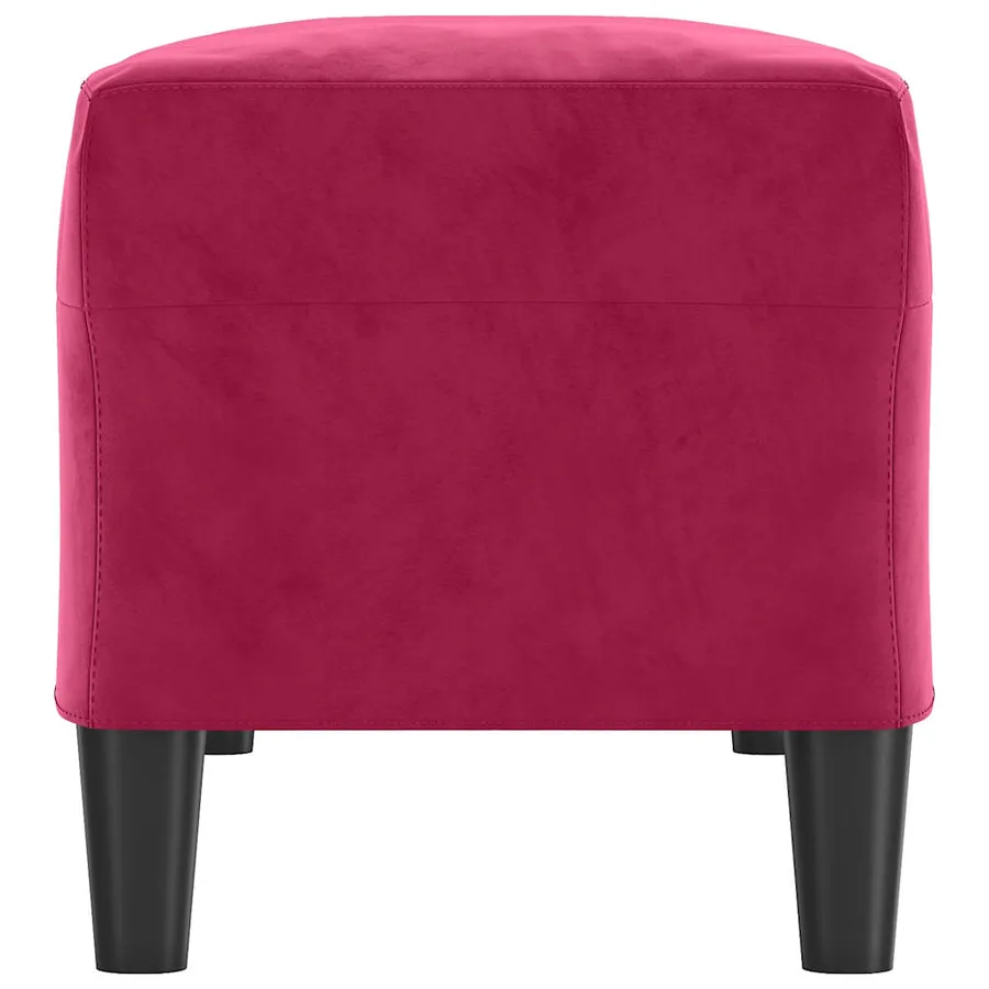 Banc Rouge bordeaux 100x35x41 cm Velours - 4