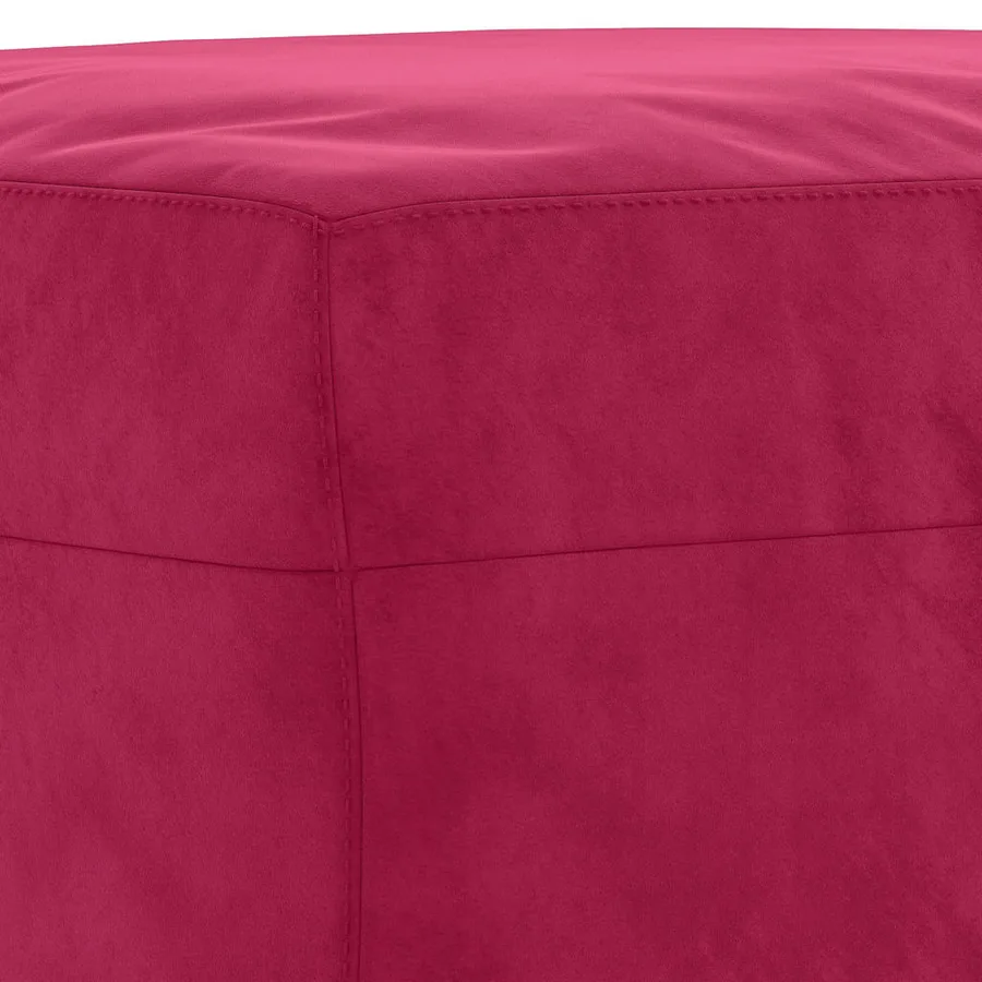 Banc Rouge bordeaux 100x35x41 cm Velours - 5