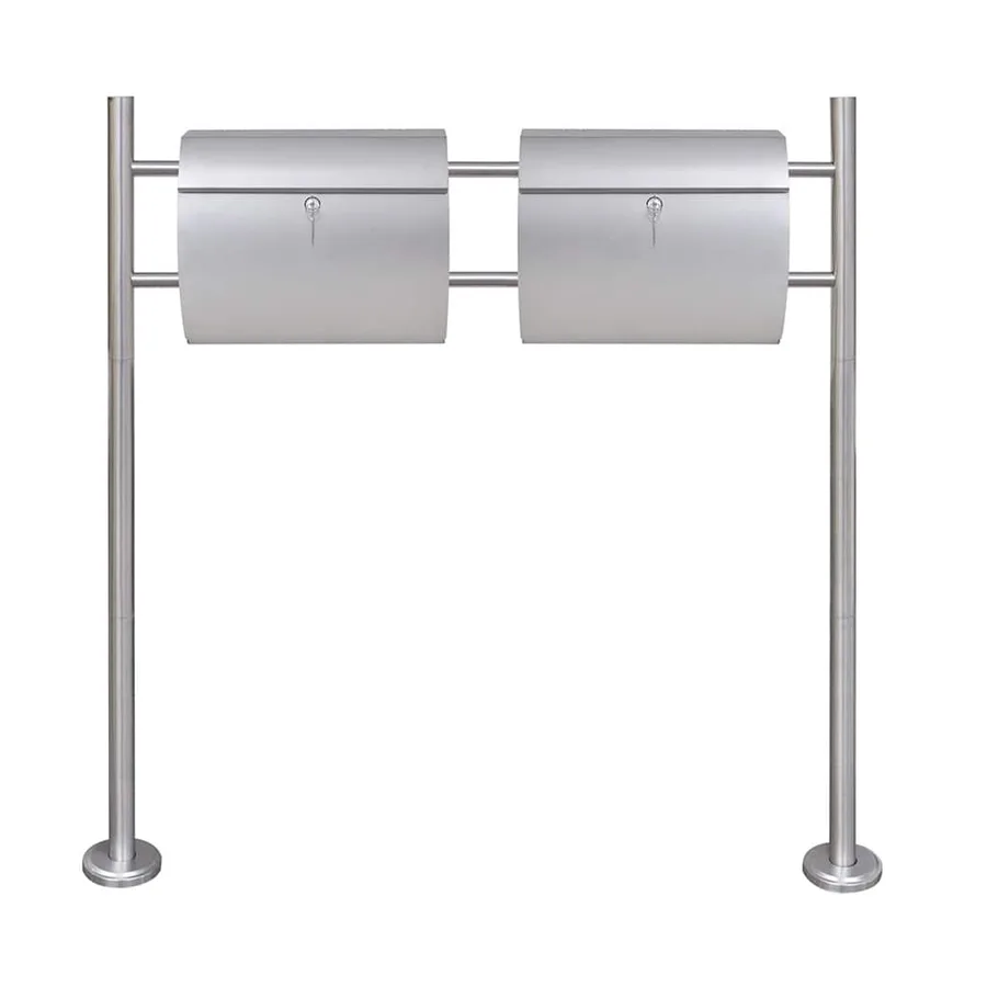 Double boîte à lettre sur support en acier inoxydable - 2