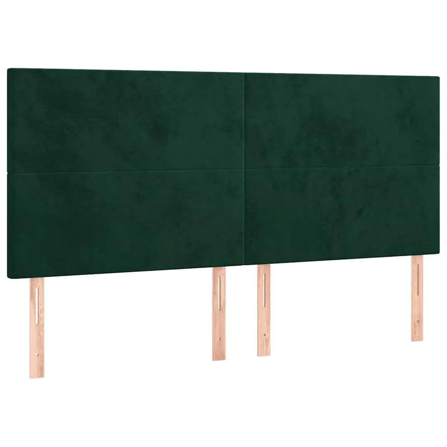 Tête de lit à LED Vert foncé 200x5x118/128 cm Velours - 4