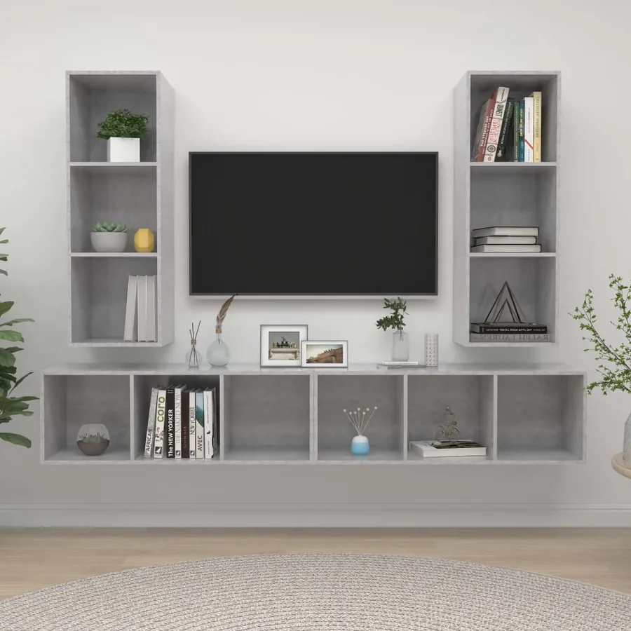 | Meuble TV mural | Montage mural 4 pcs 37 x 37 x 107,5 cm