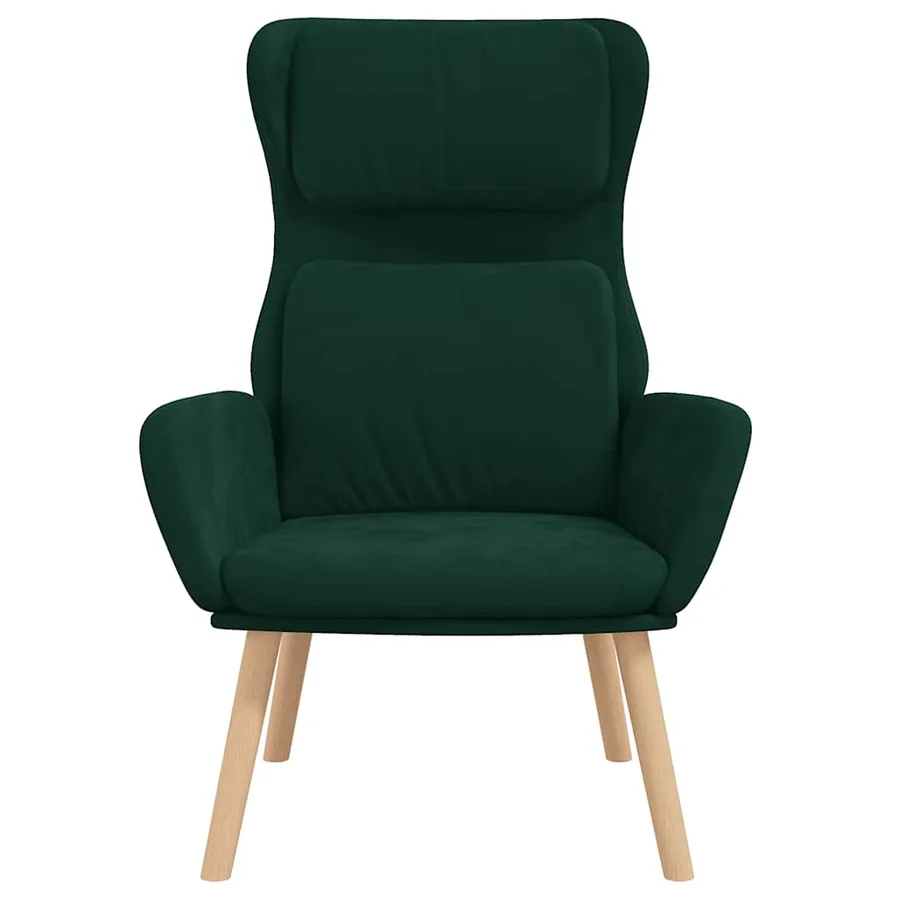 Chaise de relaxation Vert foncé Velours - 3