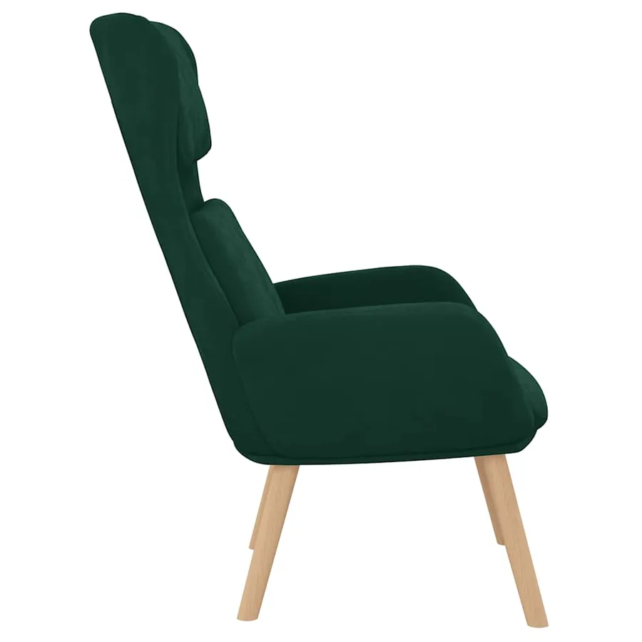 Chaise de relaxation Vert foncé Velours - 4