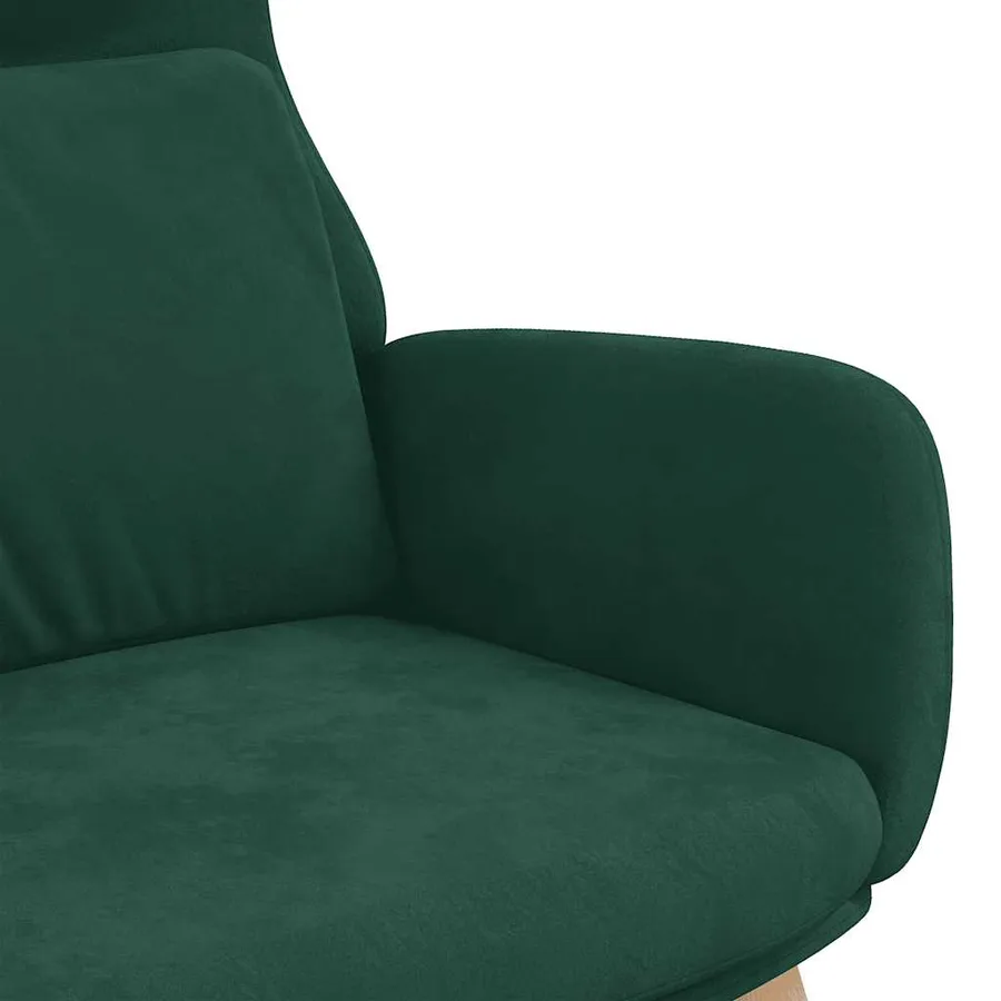 Chaise de relaxation Vert foncé Velours - 6