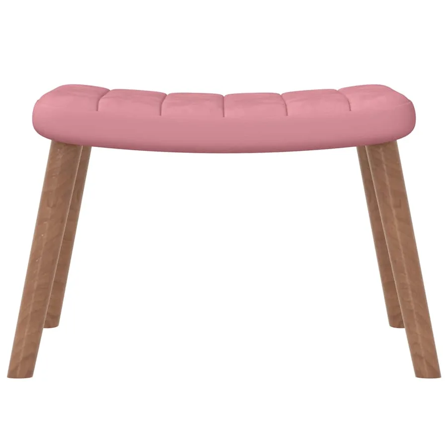 Chaise à bascule avec repose-pied Rose Velours - 7