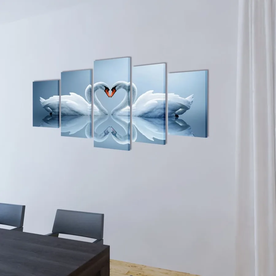 Set de toiles murales imprimées Cygnes 100 x 50 cm - 2