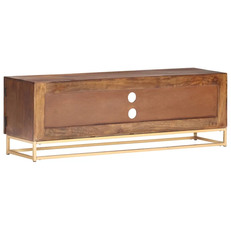 Meuble TV 124 x 29 x 45 cm en bois de manguier massif - 4