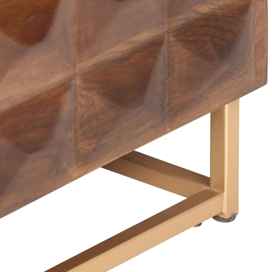 Meuble TV 124 x 29 x 45 cm en bois de manguier massif - 6