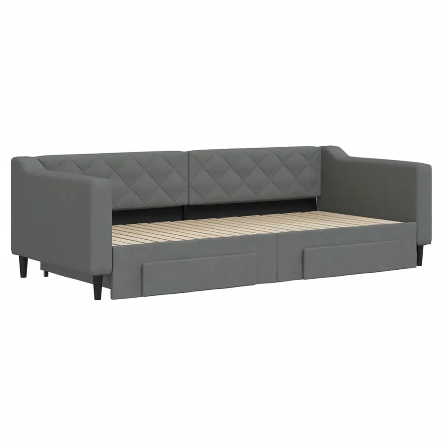 Lit de jour avec gigogne et tiroirs sans matelas 90x200 cm - 3