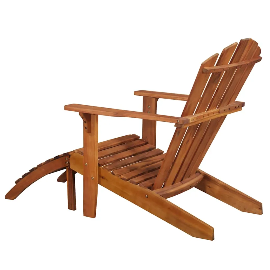 Chaise de jardin Adirondack et repose-pied Bois d'acacia massif - 3