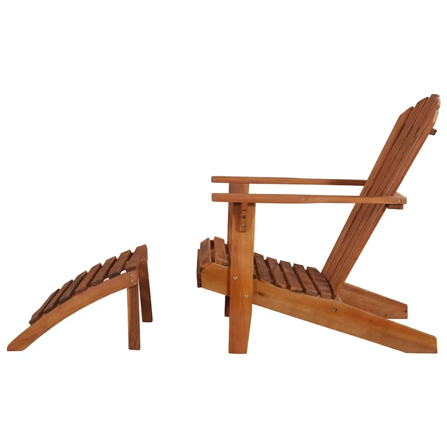 Chaise de jardin Adirondack et repose-pied Bois d'acacia massif - 6