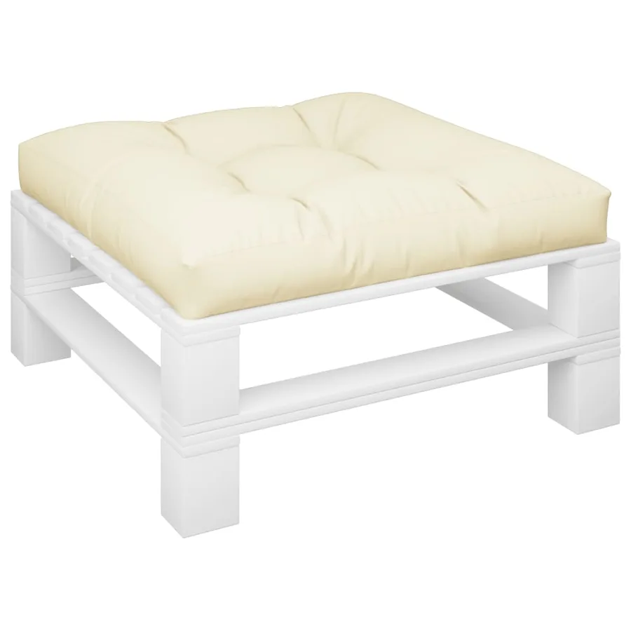 Coussin de palette crème 80x80x12 cm tissu - 3