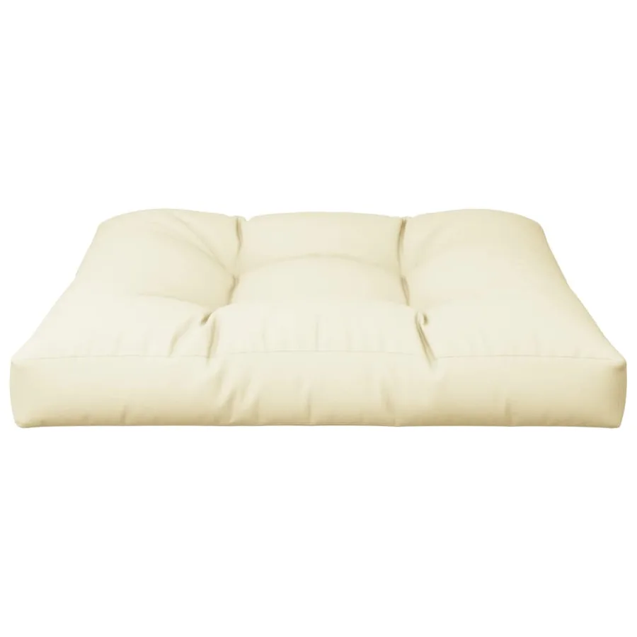 Coussin de palette crème 80x80x12 cm tissu - 4